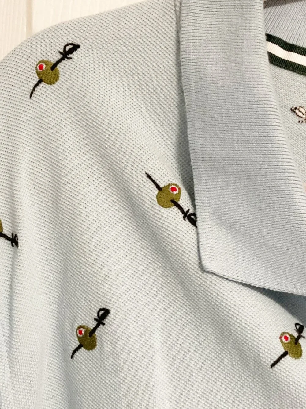 J Crew 100% Cotton Short Sleeve Polo Embroidered Olive Print Size XL